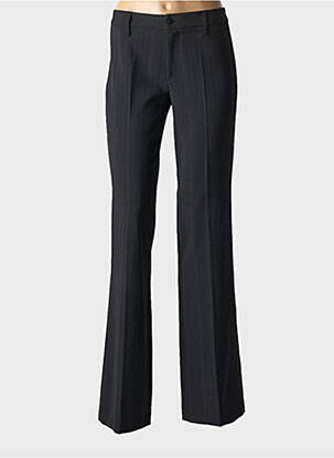 Pantalon flare fermeture zippée sous rabat avec crochet taille haute noir VERTIGO femme