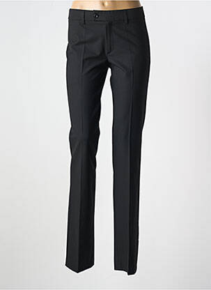 Pantalon droit tissage crêpe taille haute noir VERTIGO femme