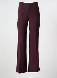 Pantalon flare fermeture zippée sous rabat avec crochet taille haute rouge VERTIGO femme