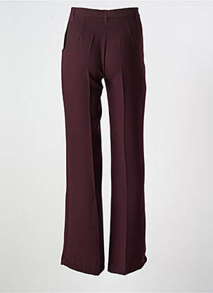 Pantalon flare fermeture zippée sous rabat avec crochet taille haute rouge VERTIGO femme