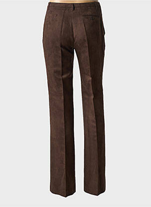 Pantalon flare taille à pinces taille haute marron VERTIGO femme