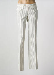 Pantalon flare taille à pinces taille haute beige VERTIGO femme