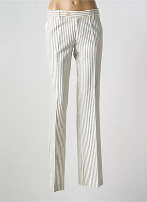 Pantalon flare taille à pinces taille haute beige VERTIGO femme