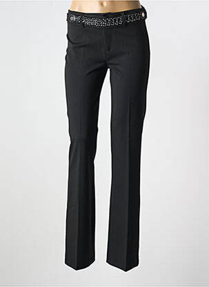Pantalon flare fermeture zippée sous rabat avec crochet taille normale noir VERTIGO femme