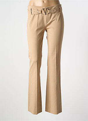Pantalon flare taille basse taille basse beige VERTIGO femme