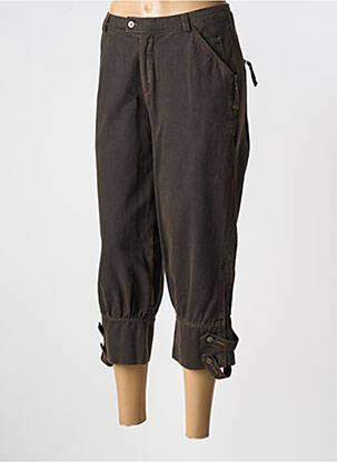 Pantacourt tissage popeline taille normale marron ET COMPAGNIE femme