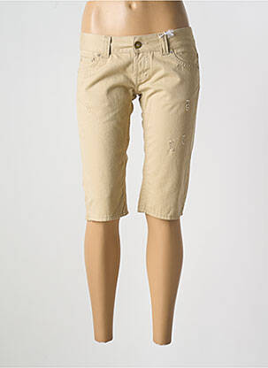 Corsaire tissage denim taille basse vert E.LOCO femme