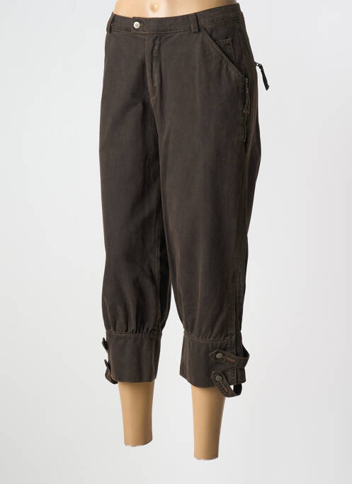 Pantacourt tissage popeline taille normale marron ET COMPAGNIE femme
