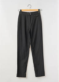 Pantalon droit tissage crêpe taille haute marron ROSA ROSAM femme