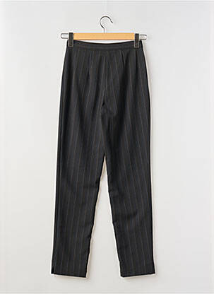 Pantalon droit tissage crêpe taille haute marron ROSA ROSAM femme