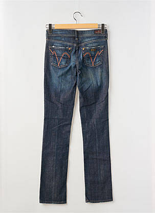 Jeans coupe slim effet usé délavé taille normale bleu VERTIGO femme
