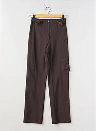 Pantalon cargo coupe droite taille haute marron ROSA ROSAM femme