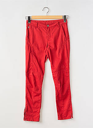 Pantalon 7/8 stretch taille basse rouge ONE STEP femme