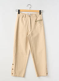 Pantalon 7/8 taille haute taille haute beige ROSA ROSAM femme