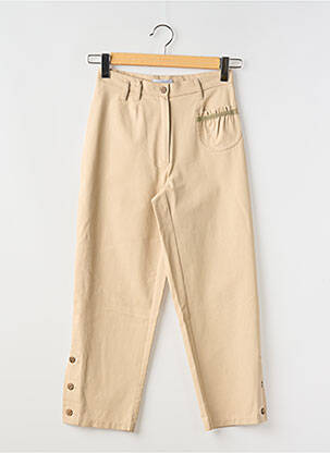 Pantalon 7/8 taille haute taille haute beige ROSA ROSAM femme