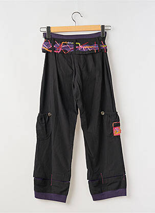 Pantalon droit tissage popeline taille haute noir ENJOY femme