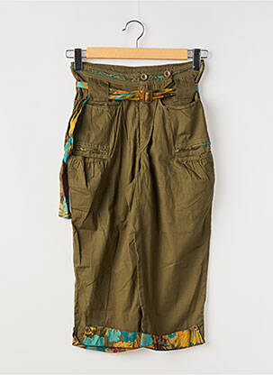 Pantacourt taille haute taille haute vert ENJOY femme
