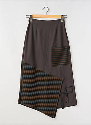 Jupe longue tissage crêpe marron ROSA ROSAM femme