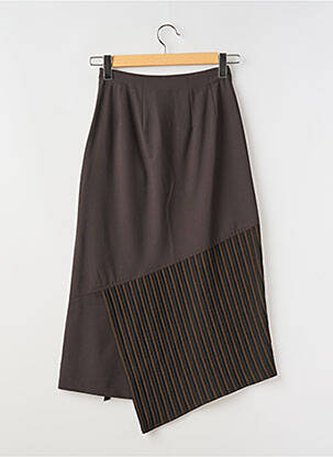 Jupe longue coupe asymétrique marron ROSA ROSAM femme
