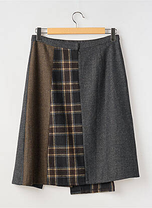 Jupe mi-longue coupe évasée gris SOLOLA femme