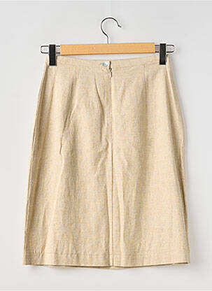 Jupe mi-longue taille à pinces beige COCO MENTHE femme