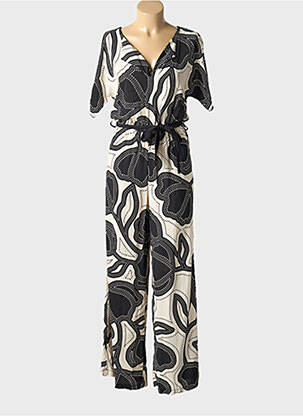 Combi-pantalon manches courtes manches courtes noir LA FEE MARABOUTEE femme