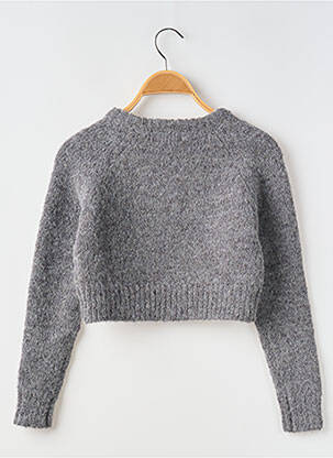 Pull coupe droite manches longues gris MINI MOLLY fille