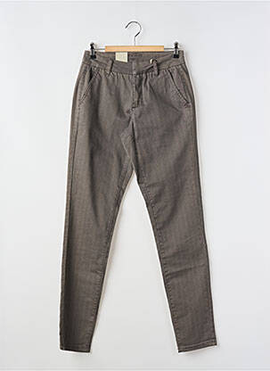Pantalon chino tissage popeline taille normale gris CREAM femme