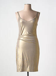 Robe courte coupe cintrée fines bretelles or MOLLY BRACKEN femme