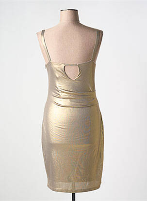 Robe courte coupe cintrée fines bretelles or MOLLY BRACKEN femme