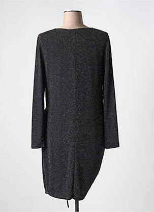 Robe mi-longue coupe fluide manches longues noir CREAM femme