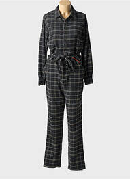 Combi-pantalon fermeture boutonnée sur le devant manches longues gris CLOUD9 femme