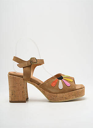 Sandales/nu pieds semi compensé talon de 7 à 9cm marron MINKA DESIGN femme