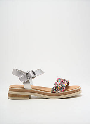 Sandales/nu pieds matière lisse talon de 4 à 6cm argent MKD femme