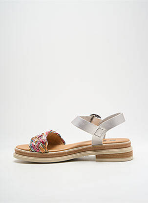 Sandales/nu pieds tissage satiné talon de 4 à 6cm argent MKD femme