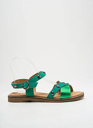 Sandales/nu pieds chiquet talon plat jusqu'à 3cm vert MKD femme