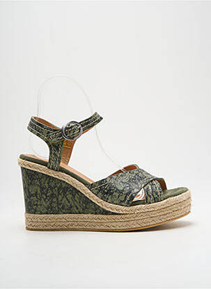 Espadrilles fermeture boucle(s) talon haut de 10cm et plus vert MINKA DESIGN femme