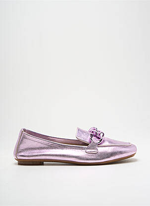 Mocassins matière lisse talon plat jusqu'à 3cm rose REQINS femme