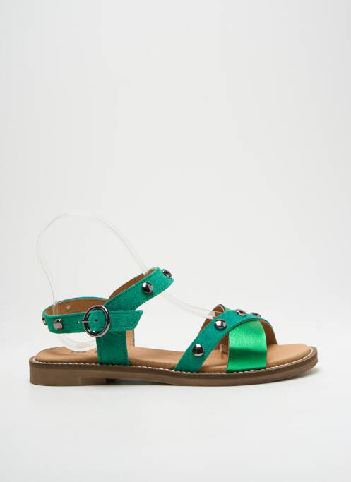 Sandales/nu pieds chiquet talon plat jusqu'à 3cm vert MKD femme