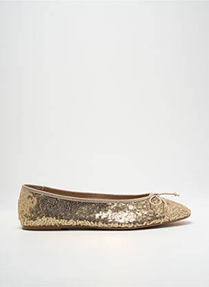 Ballerines tissage satiné talon plat jusqu'à 3cm or CORINA femme