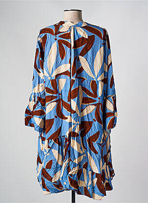 Robe courte manches 3/4 manches 3/4 bleu NOELINE femme