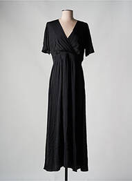 Robe longue manches courtes manches courtes noir VINTAGE DRESSING femme