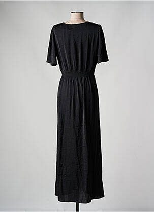 Robe longue manches courtes manches courtes noir VINTAGE DRESSING femme