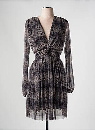 Robe courte manches longues manches longues gris EMMA & ELLA femme