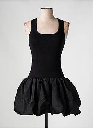 Robe courte col rond fines bretelles noir YU & ME femme