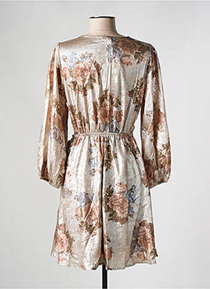 Robe courte manches longues manches longues beige LILI & LALA femme