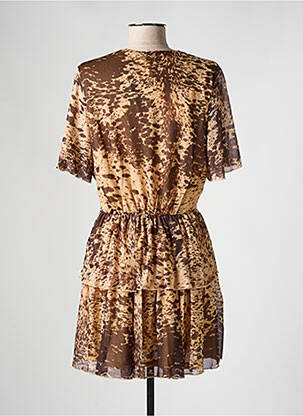 Robe courte coupe fluide manches courtes marron RETRO & ICONE femme