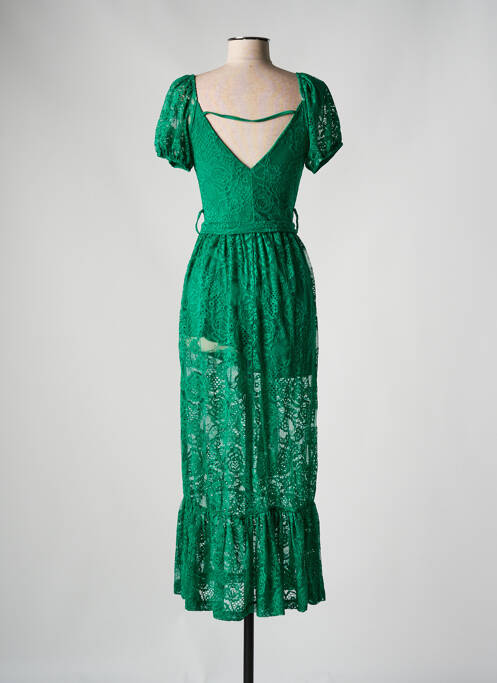 Robe longue manches courtes manches courtes vert FLAMANT ROSE femme