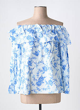 Blouse imprimé fantaisie manches longues bleu IN APRIL 1986 femme