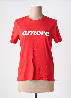 T-shirt sérigraphie manches courtes rouge ONLY femme